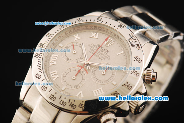 Rolex Daytona Oyster Perpetual Chronometer Automatic with White Bezel,Grey Dial and Roman Marking - Click Image to Close